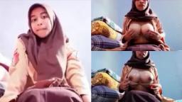 Hijab Pramuka Toket Gede Bulat Basah